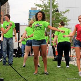 Dancing at a promotional performance